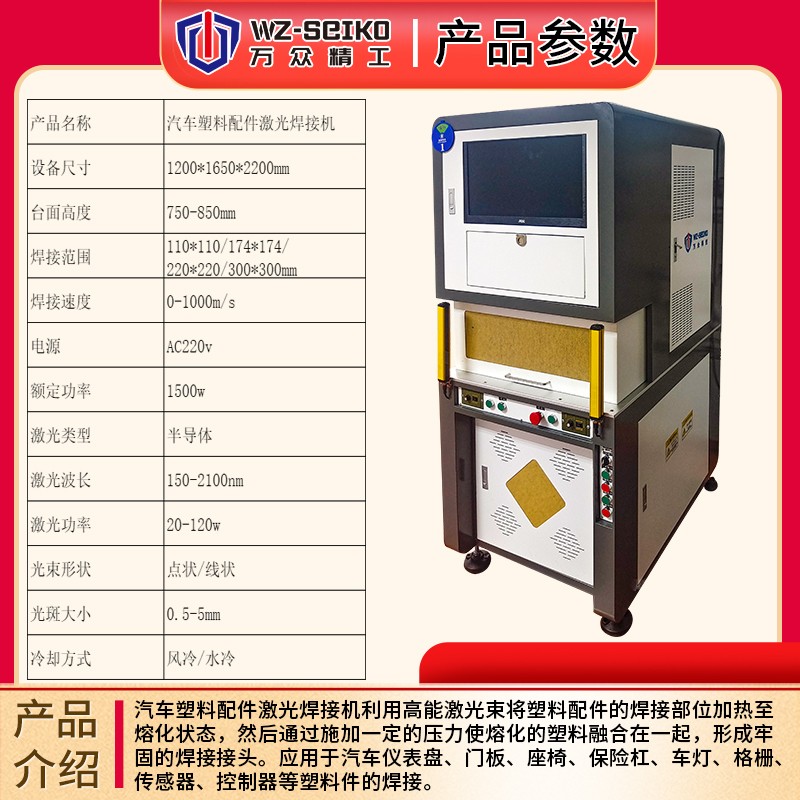 塑料激光焊接机是汽车塑料零部件制造的革新力量——万众激光